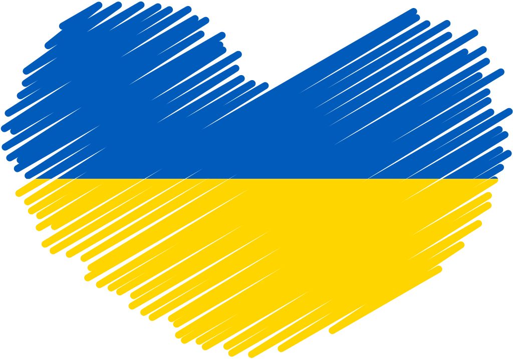 Ukraine heart shape flag